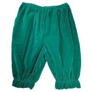Vintage Girls Emerald Green Velvety Pleated Bubble Long Bloomers Bottoms 4T